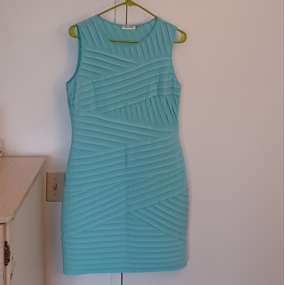 Calvin Klein Green Sheath Midi Dress Size12 - Picture 1 of 6